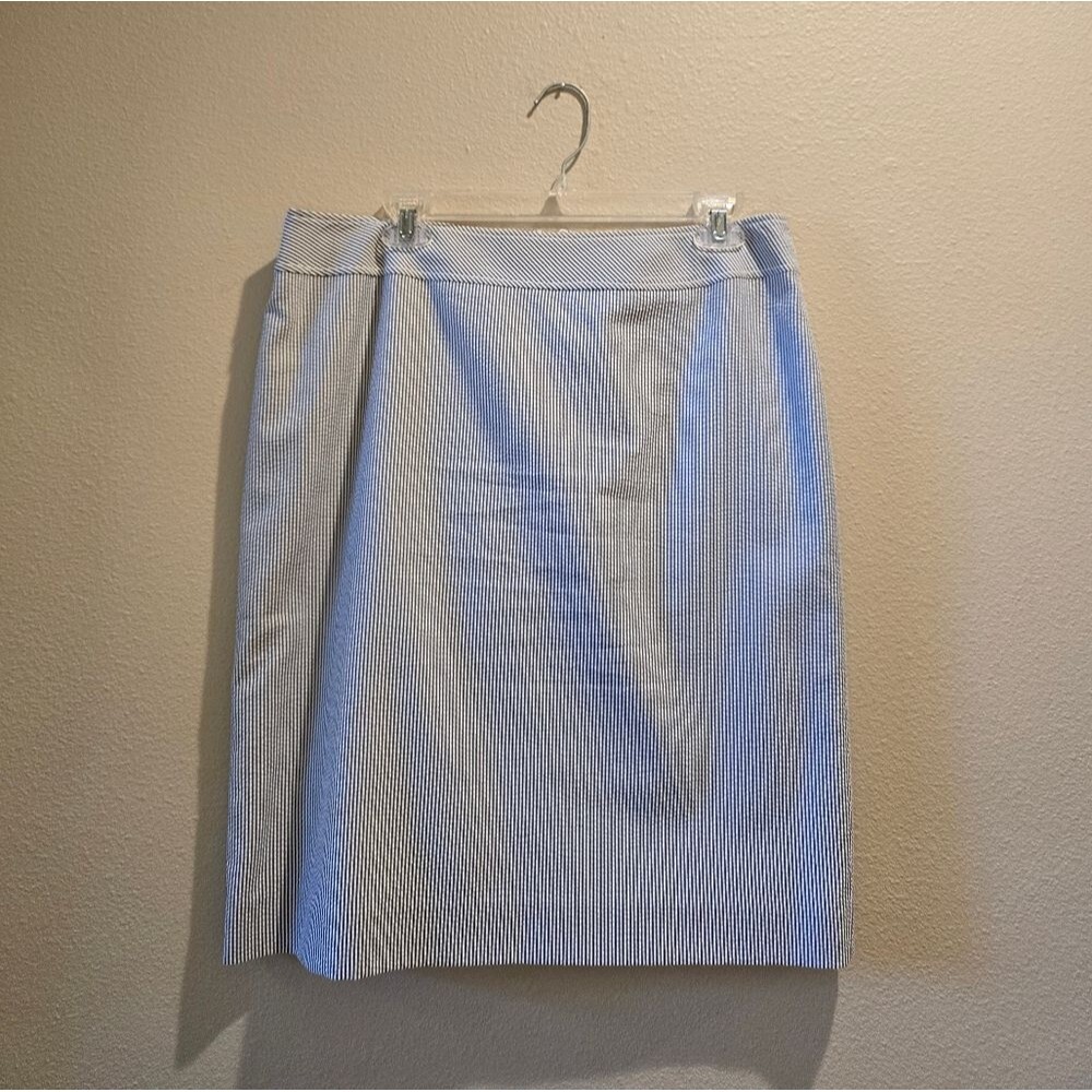 Tahari Classic Blue Striped Business Casual Skirt Sz 12